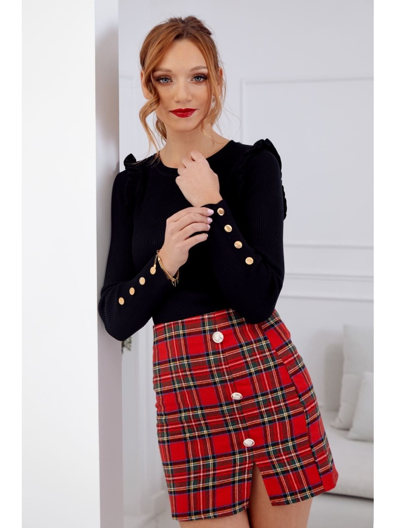 Red and green checkered mini skirt 80077 - Online store - Boutique